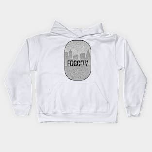 gloomy and fog city graphic design by ironpalette Kids Hoodie